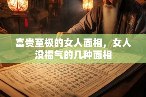 富贵至极的女人面相，女人没福气的几种面相