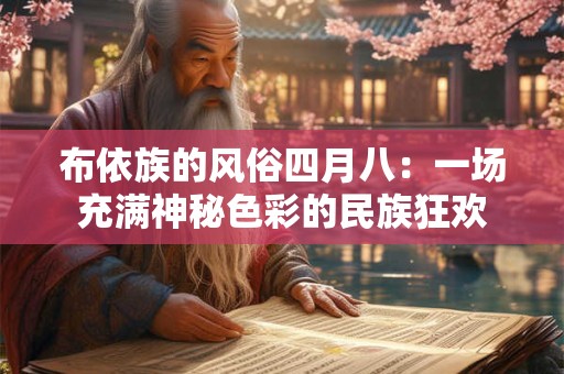 布依族的风俗四月八：一场充满神秘色彩的民族狂欢