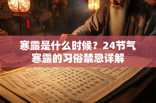 寒露是什么时候？24节气寒露的习俗禁忌详解