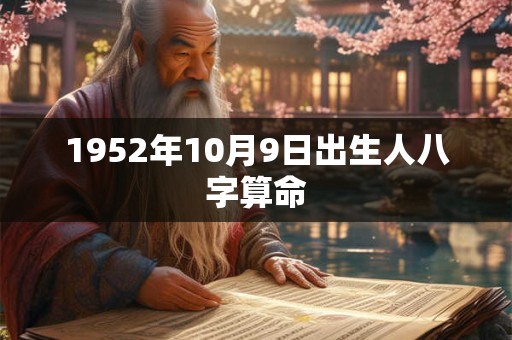 1952年10月9日出生人八字算命