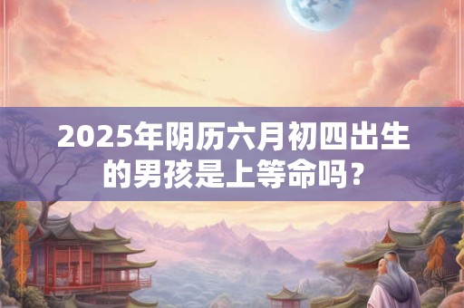2025年阴历六月初四出生的男孩是上等命吗？