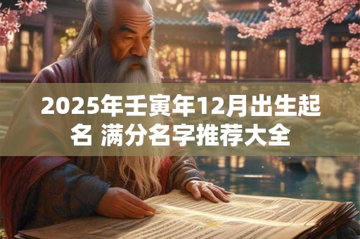 2025年壬寅年12月出生起名 满分名字推荐大全