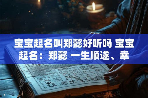 宝宝起名叫郑懿好听吗 宝宝起名：郑懿 一生顺遂、幸福安康