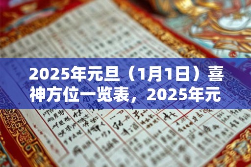 2025年元旦（1月1日）喜神方位一览表，2025年元旦喜神查询