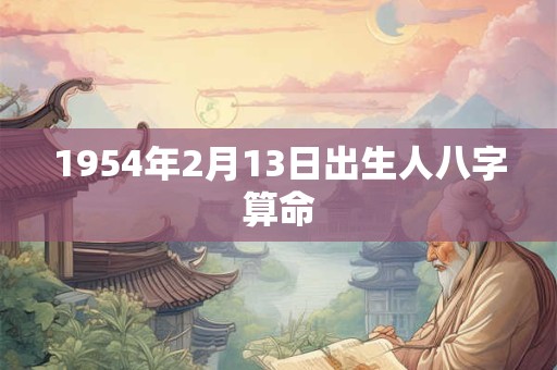 1954年2月13日出生人八字算命 1954年2月13日出生人八字算命