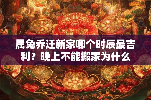 属兔乔迁新家哪个时辰最吉利？晚上不能搬家为什么