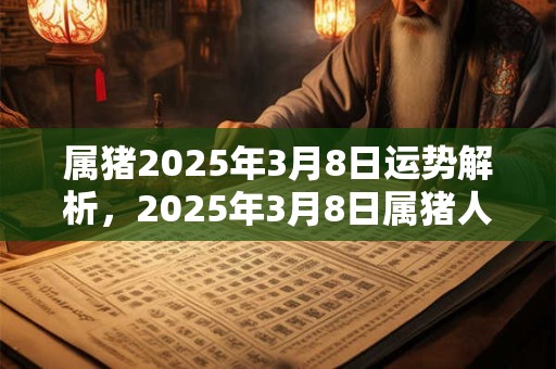 属猪2025年3月8日运势解析，2025年3月8日属猪人运势