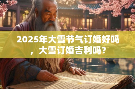 2025年大雪节气订婚好吗,大雪订婚吉利吗? 2025年大雪节气订婚好吗,大雪订婚吉利吗?