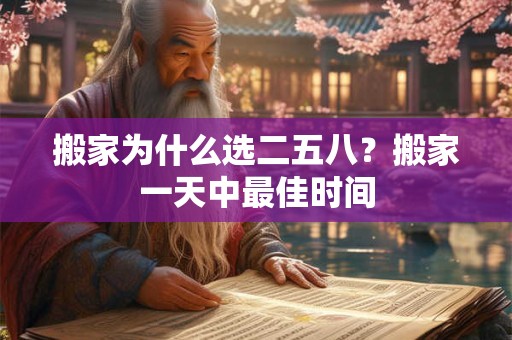 搬家为什么选二五八？搬家一天中最佳时间