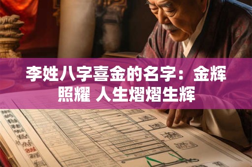 李姓八字喜金的名字:金辉照耀 人生熠熠生辉 李姓八字喜金的名字:金辉照耀 人生熠熠生辉