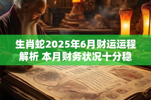 生肖蛇2025年6月财运运程解析 本月财务状况十分稳定