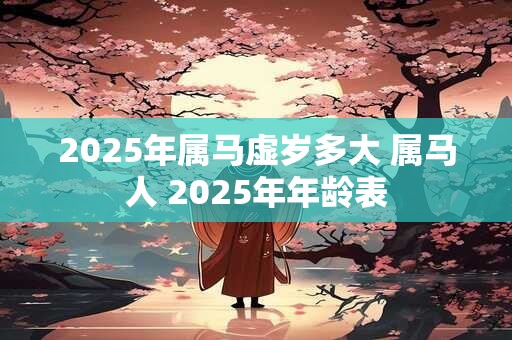 2025年属马虚岁多大 属马人 2025年年龄表