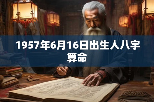 1957年6月16日出生人八字算命 1957年6月16日出生人八字算命
