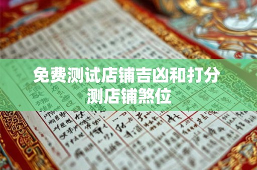 免费测试店铺吉凶和打分 测店铺煞位