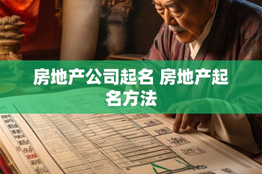 房地产公司起名 房地产起名方法