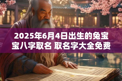 2025年6月4日出生的兔宝宝八字取名 取名字大全免费查询