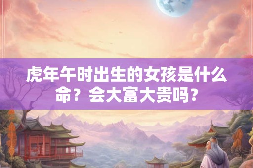 虎年午时出生的女孩是什么命？会大富大贵吗？