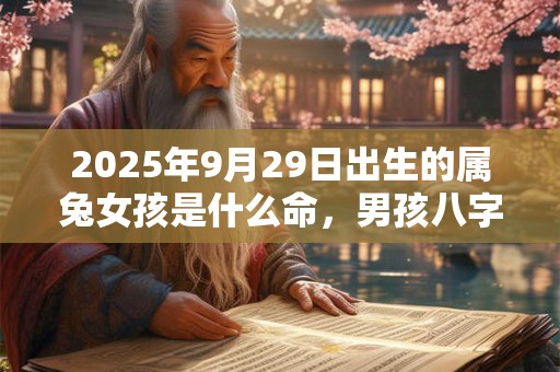 2025年9月29日出生的属兔女孩是什么命,男孩八字命运分析 2025年9月29日出生的属兔女孩是什么命,男孩八字命运分析