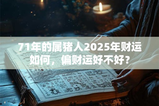 71年的属猪人2025年财运如何,偏财运好不好? 71年的属猪人2025年财运如何,偏财运好不好?