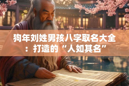 狗年刘姓男孩八字取名大全：打造的“人如其名”