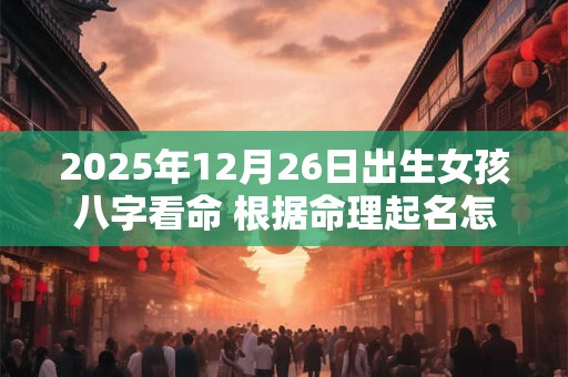 2025年12月26日出生女孩八字看命 根据命理起名怎么取