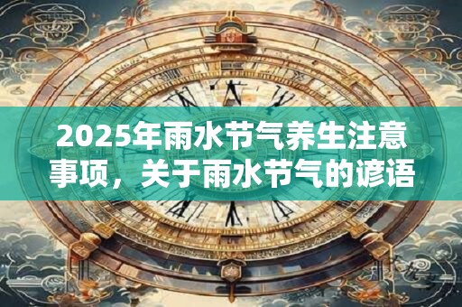 2025年雨水节气养生注意事项，关于雨水节气的谚语