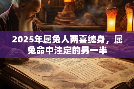 2025年属兔人两喜缠身，属兔命中注定的另一半