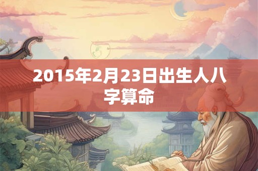 2015年2月23日出生人八字算命