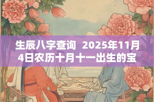生辰八字查询  2025年11月4日农历十月十一出生的宝宝五行属木