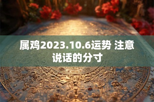 属鸡2023.10.6运势 注意说话的分寸