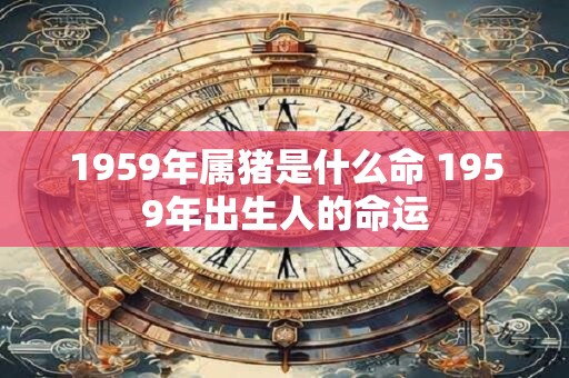 1959年属猪是什么命 1959年出生人的命运