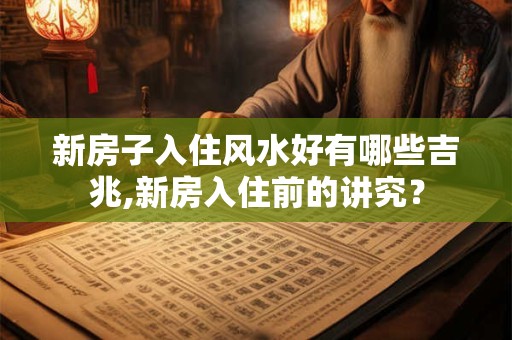 新房子入住风水好有哪些吉兆,新房入住前的讲究？