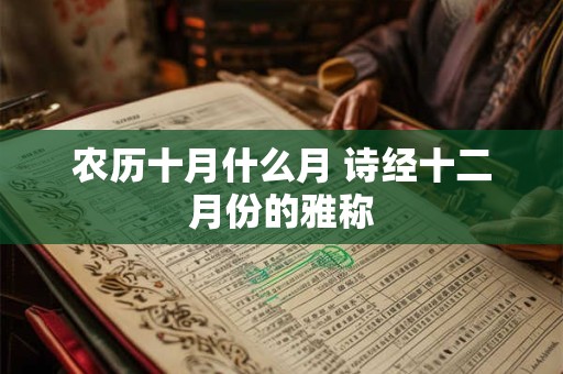 农历十月什么月 诗经十二月份的雅称