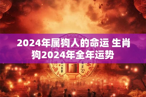 2024年属狗人的命运 生肖狗2024年全年运势 2024年属狗人的命运 生肖狗2024年全年运势