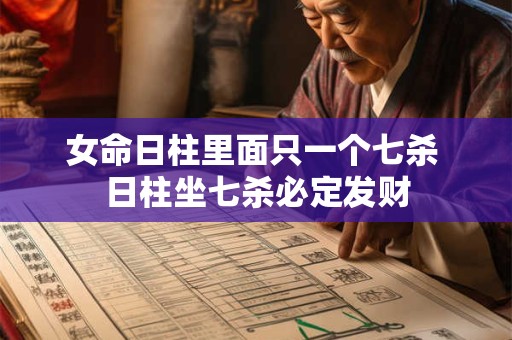女命日柱里面只一个七杀 日柱坐七杀必定发财