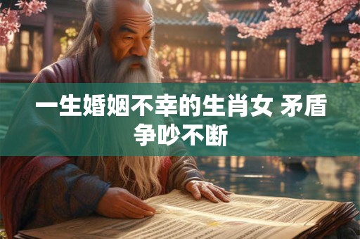 一生婚姻不幸的生肖女 矛盾争吵不断