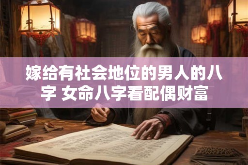 嫁给有社会地位的男人的八字 女命八字看配偶财富