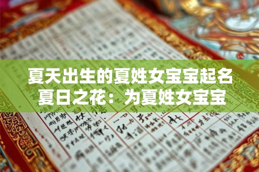 夏天出生的夏姓女宝宝起名 夏日之花：为夏姓女宝宝起名