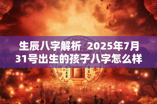 生辰八字解析  2025年7月31号出生的孩子八字怎么样