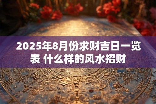 2025年8月份求财吉日一览表 什么样的风水招财