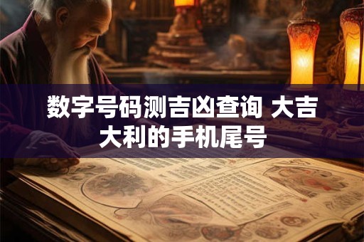 数字号码测吉凶查询 大吉大利的手机尾号