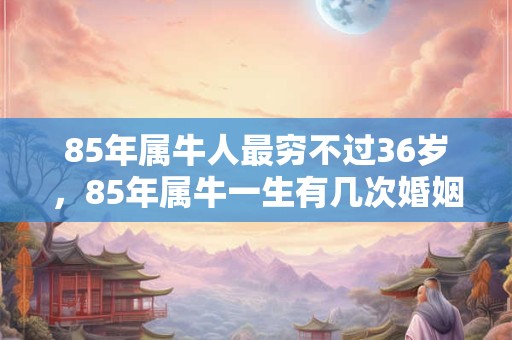 85年属牛人最穷不过36岁，85年属牛一生有几次婚姻？