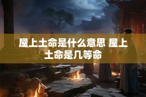 屋上土命是什么意思 屋上土命是几等命