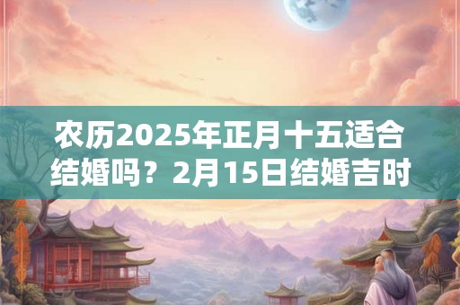 农历2025年正月十五适合结婚吗？2月15日结婚吉时查询