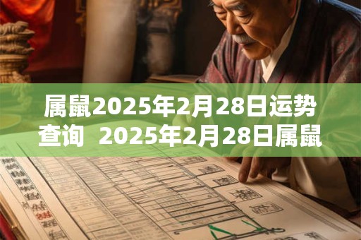 属鼠2025年2月28日运势查询  2025年2月28日属鼠今日运势
