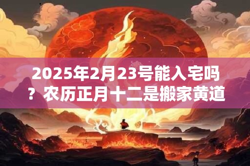 2025年2月23号能入宅吗？农历正月十二是搬家黄道吉日吗