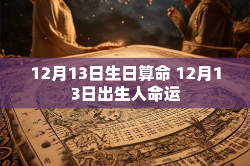 12月13日生日算命 12月13日出生人命运