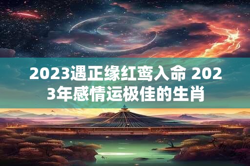 2023遇正缘红鸾入命 2023年感情运极佳的生肖
