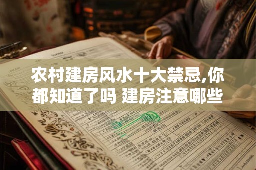 农村建房风水十大禁忌,你都知道了吗 建房注意哪些风水