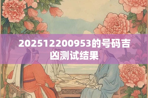 202512200953的号码吉凶测试结果